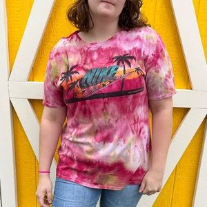 Modern upcycled ice tie dyed nike tee shirt